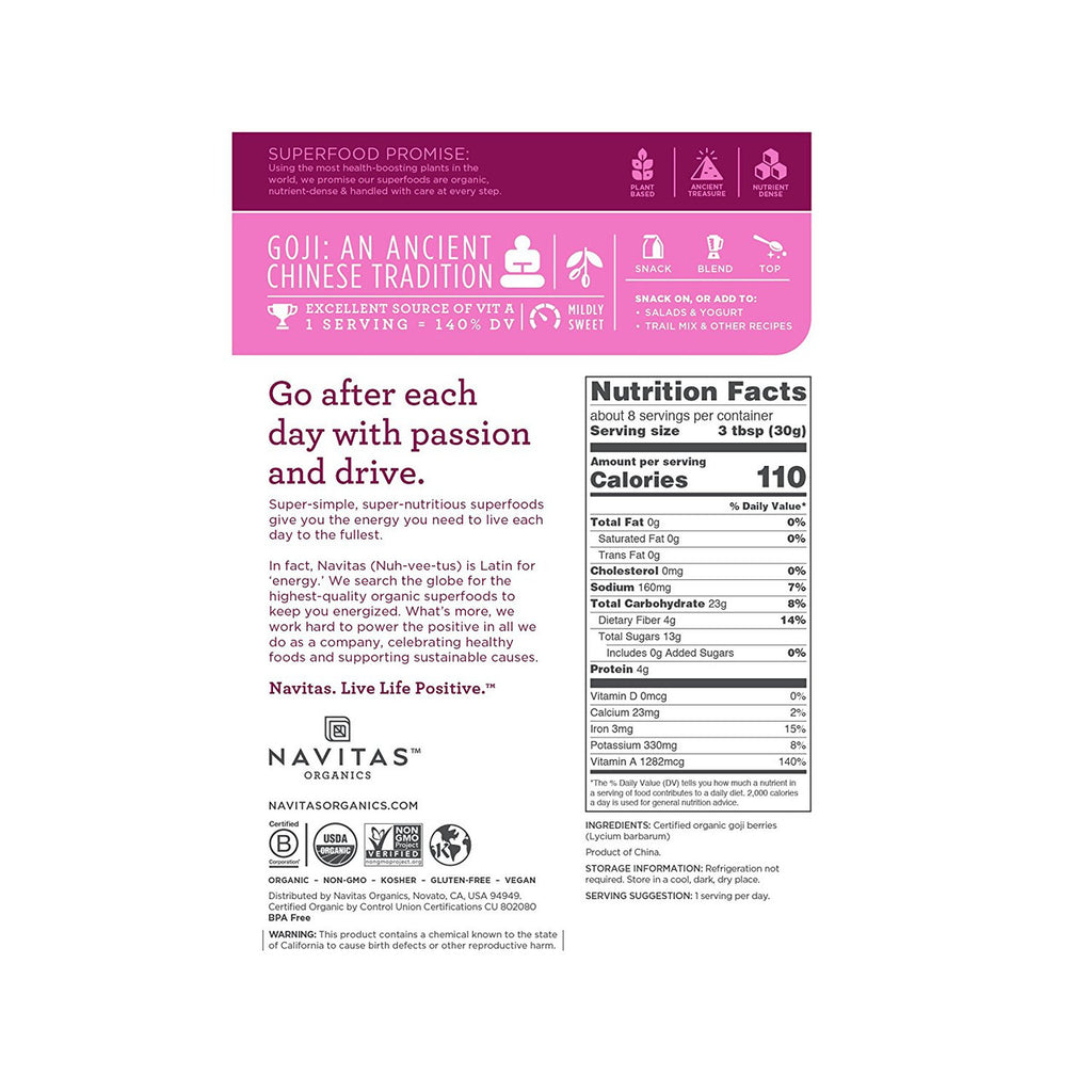 Navitas Naturals Organic Goji Berries (12x8 OZ)-1